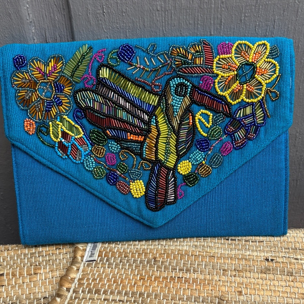 Colorful Mexican Style Embroidered Clutch/Crossbody Bag NWOT